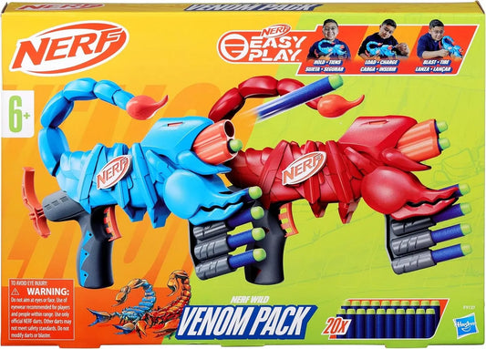 Nerf Wild Venompack Set De 2 Lanzadores Viene Con 20 Dardos