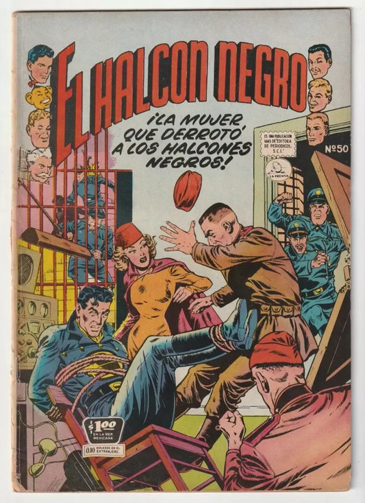 El Halcon Negro #50 La Prensa 1955 Comic Antiguo