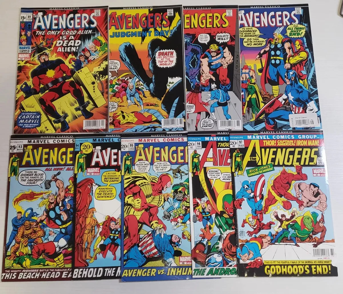 Avengers 89-97 Marvel Clásico Lote De 9 Cómics En Español