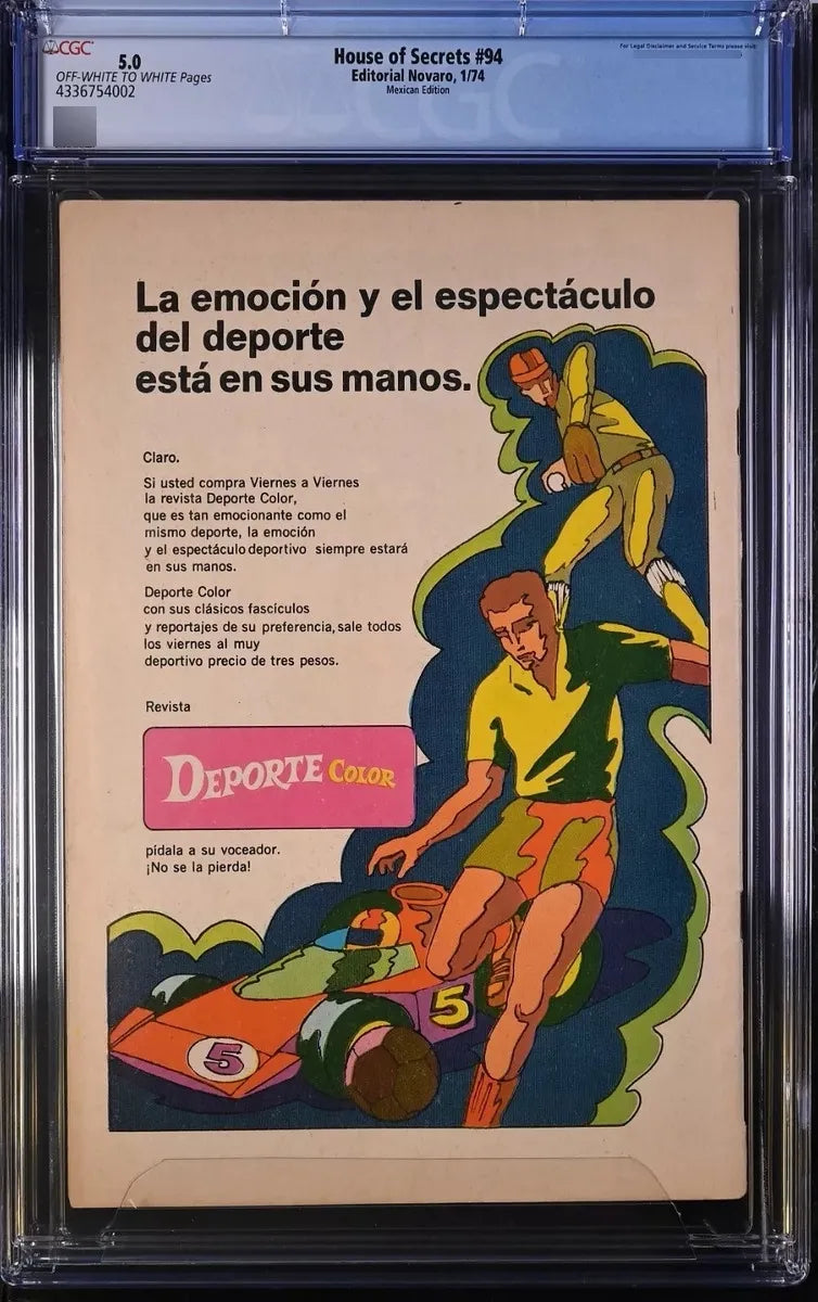 Relatos Fabulosos #161 Novaro 1974 Cgc 5.0