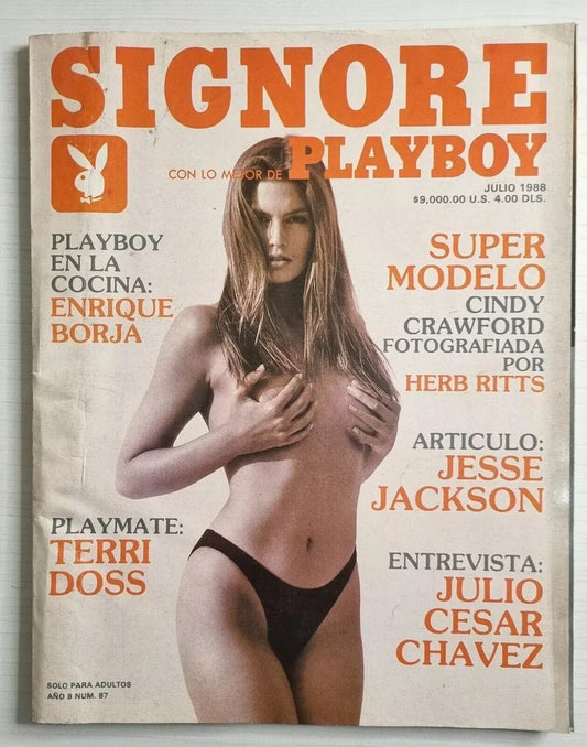 Signore Playboy Mexico Julio 1988 Cindy Crawford