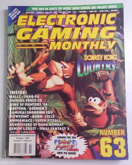 Electronic Gaming Montly #63 Octubre 1994 Donkey Kong Country