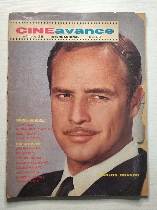 Cine Avance #28 Portada Marlon Brando Revista Antigua