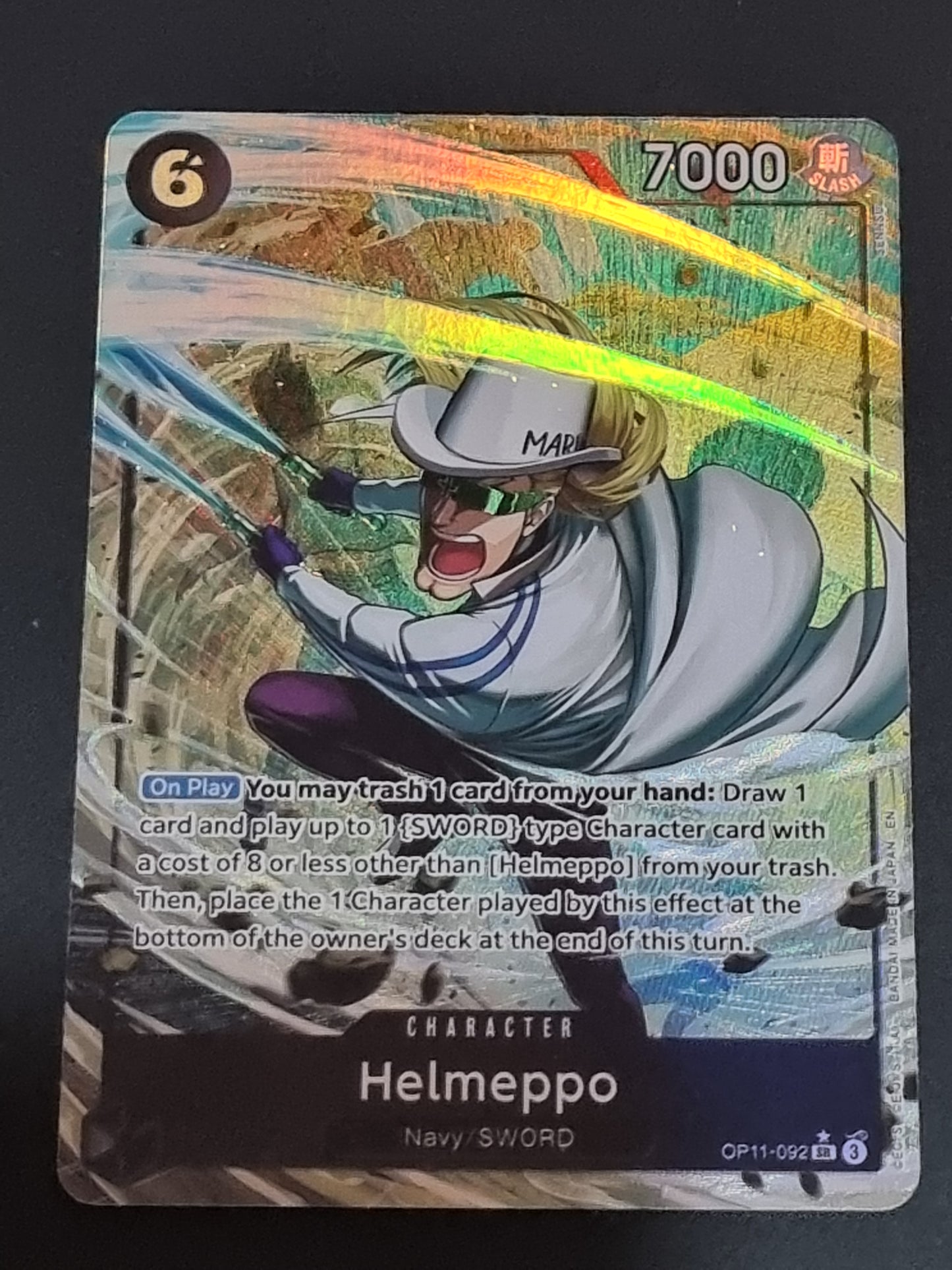 Tarjeta One Piece TCG Helmeppo Alternate OP 11-092