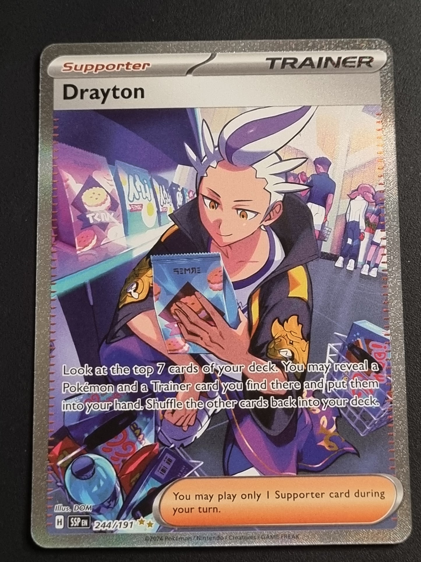 Tarjeta Pokemon TCG Surging Sparks Drayton SIR 244/191