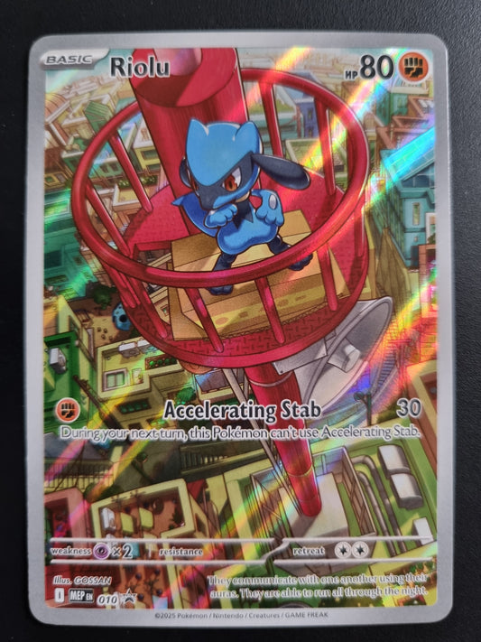 Tarjeta Pokemon TCG Mega Evolutions Riolu Black Star Promo 010