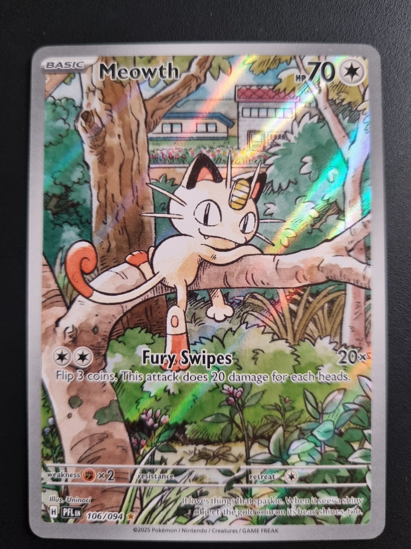 Tarjeta Pokemon TCG Phantasmal Flames Meowth IR 106/094