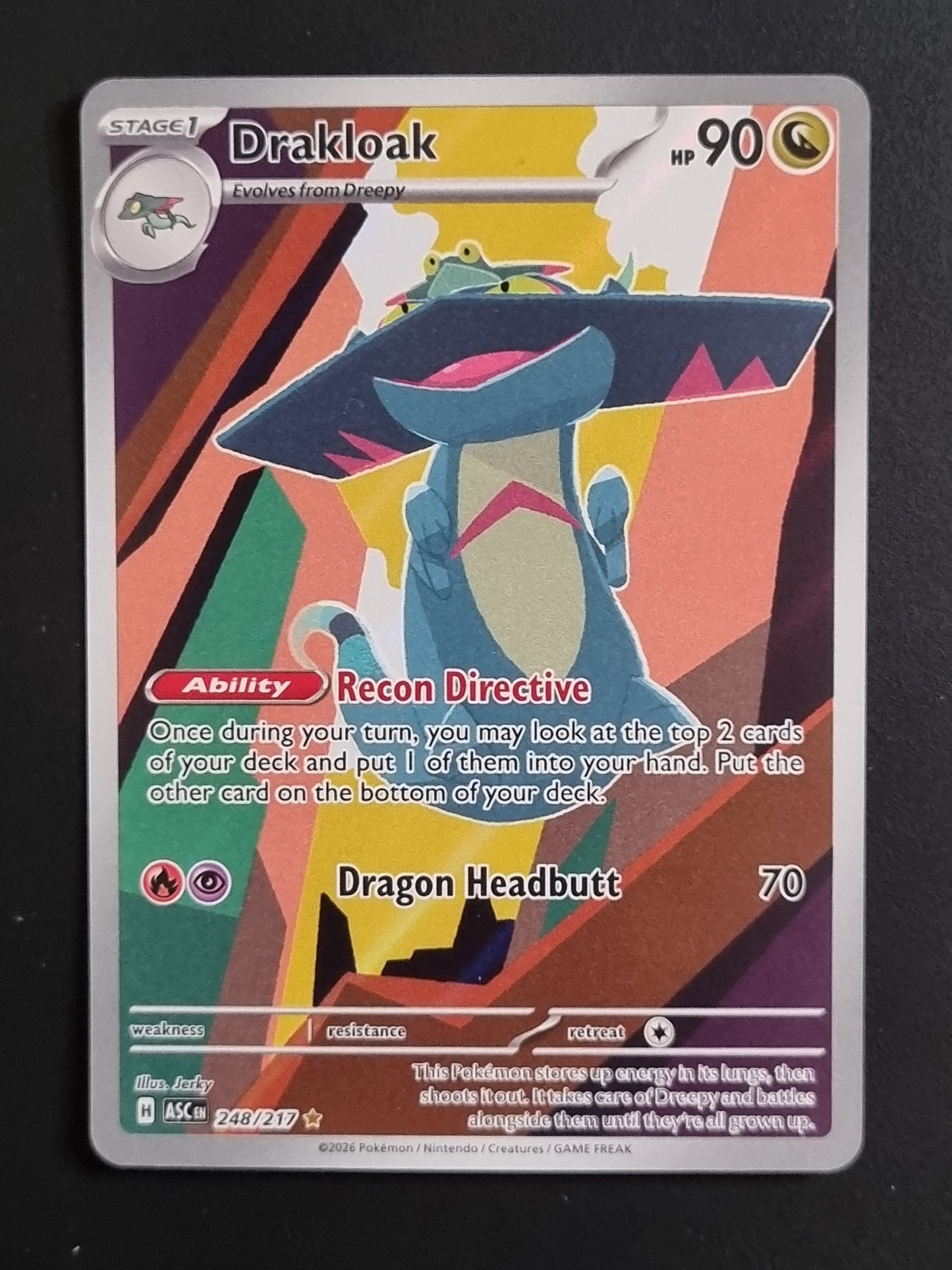 Tarjeta Pokemon TCG Ascended Heroes Drakloak IR 248/217