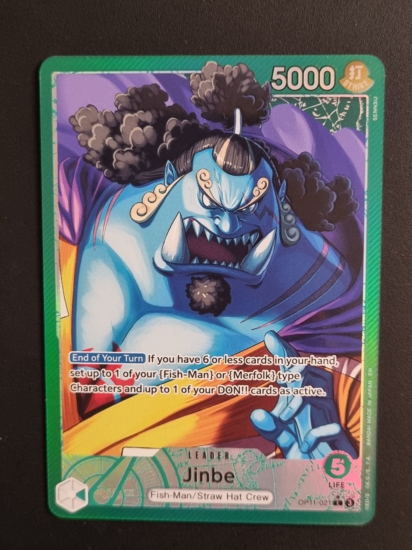 Tarjeta One Piece TCG Jimbe Leader Alternate OP11-021