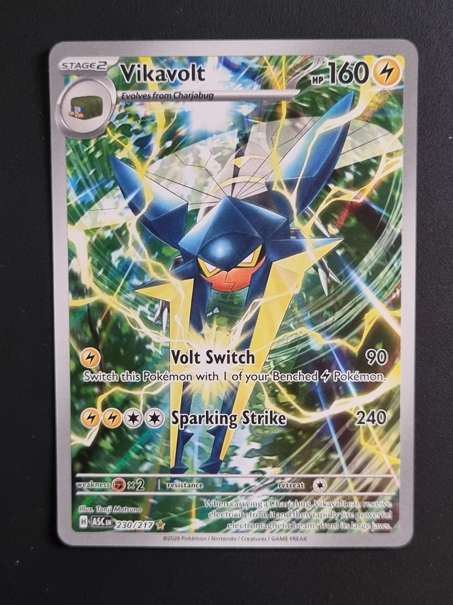 Tarjeta Pokemon TCG Ascended Heroes Vikavolt IR 230/217
