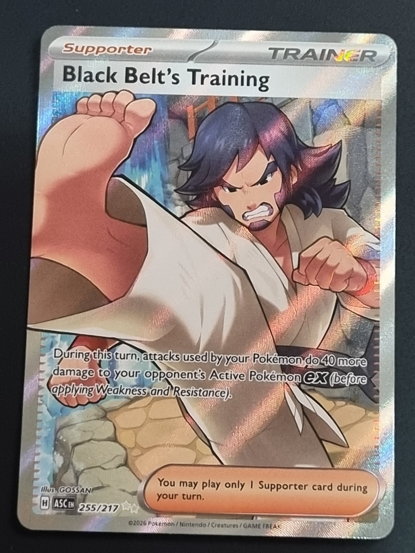 Tarjeta Pokemon TCG Ascended Heroes Black Belt´s Training 255/217