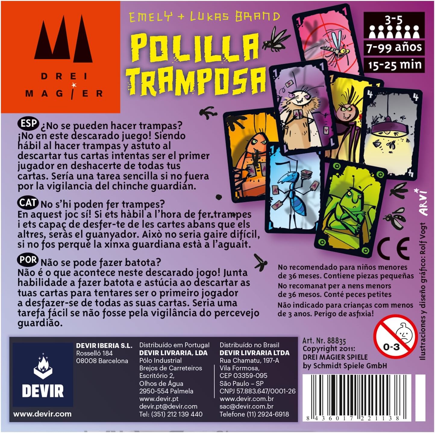 Polilla Tramposa , Juego de mesa con cartas 2 a 5 Jugadores