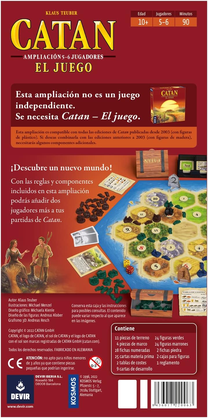 Devir Catan Ampliación 5 a 6 Jugadores