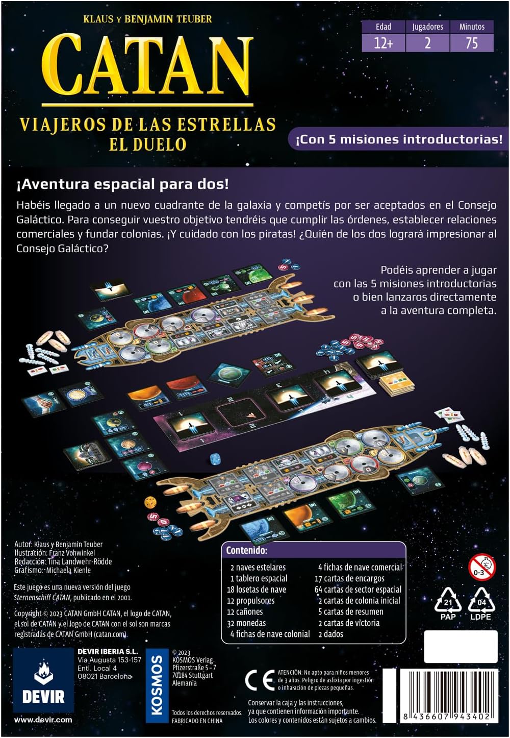 Catan: Viajeros de Las Estrellas Duelo Juego de Mesa
