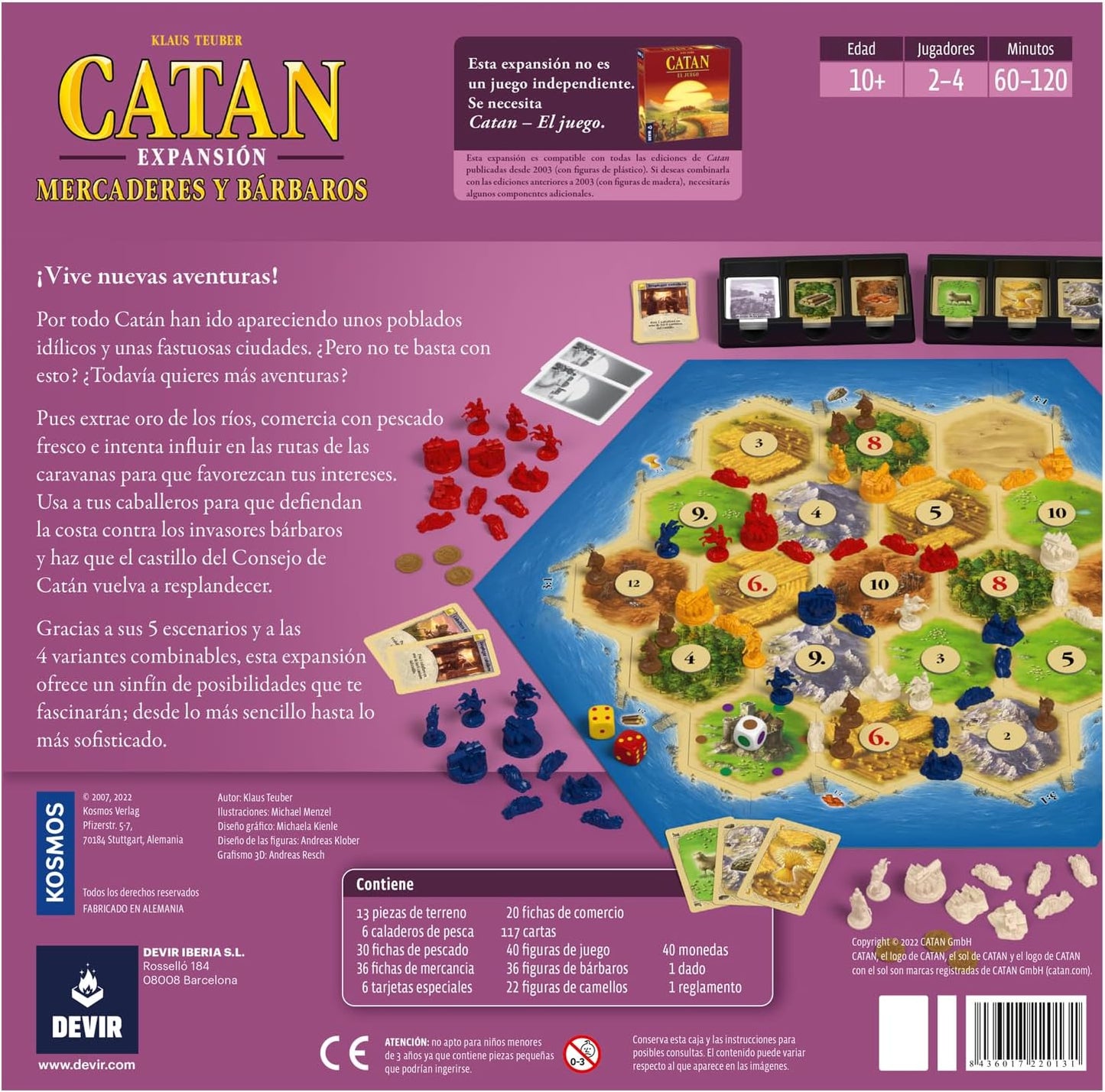 Catan Mercaderes y Bárbaros Expansion Juego de Mesa 4 Jugadores