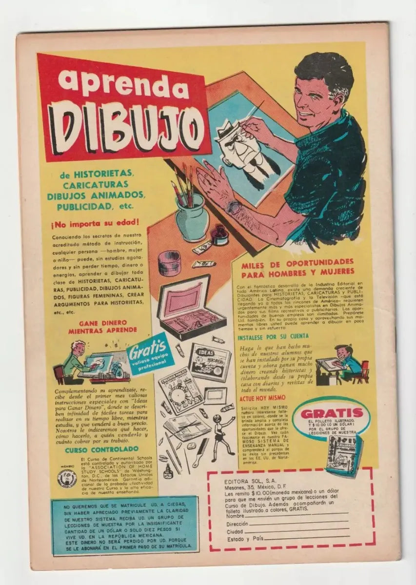 Aventuras Extraordinarias #224 Editora Sol Comic Antiguo de Terror